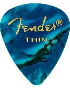 Fender 351 Premium Celluloid Guitar Picks - THIN OCEAN TURQ - 12-Pack (1 Dozen)