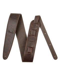 Genuine Fender Artisan Crafted Leather Adjustable Guitar Strap, 2.5" Wide, Brown