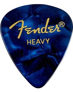 Fender 351 Premium Celluloid Guitar Picks - HEAVY, BLUE MOTO - 12-Pack (1 Dozen)