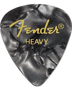 Fender 351 Premium Celluloid Guitar Picks - HEAVY, BLACK MOTO, 12-Pack (1 Dozen)