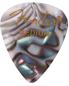 Fender 351 Premium Celluloid Guitar Picks - MEDIUM, ABALONE - 12-Pack (1 Dozen)