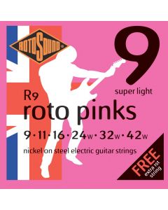 Rotosound Roto Pinks Nickel on Steel Electric Guitar Strings R9 SUPER LIGHT 9-42