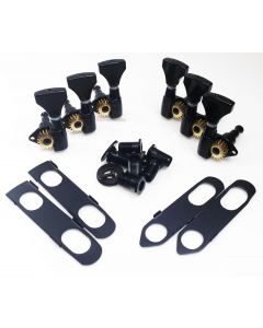 Hipshot BLACK 3+3 Classic Open-Gear Machines 3x3 Tuners w/ UMP for PRS Guitars