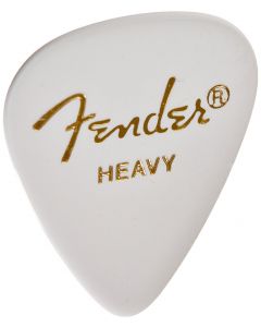 Fender 351 Classic Celluloid Guitar Picks - WHITE, HEAVY - 12-Pack (1 Dozen)