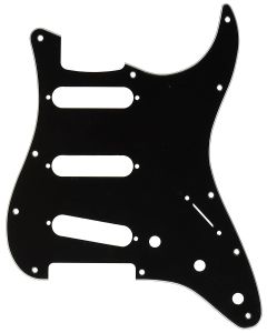 Genuine Fender Stratocaster/Strat 3-Ply 11-Hole Guitar Pickguard B/W/B - BLACK