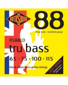 Rotosound RS88LD Tru Bass Regular Flatwound Black Nylon Bass  Strings, 65-115