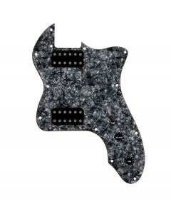 920D Custom 72 Thinline Tele Loaded Pickguard With Uncovered Smoothie Humbuckers, Black Knobs, and Black Pearl Pickguard