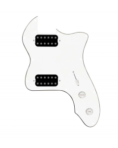 920D Custom 72 Thinline Tele Loaded Pickguard With Uncovered Smoothie Humbuckers, White Knobs, and White Pickguard