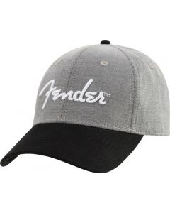 Genuine Fender Hipster Dad Hat, Gray/Black One Size Fits Most 919-0121-000