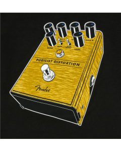 Genuine Fender Pugilist Guitar Effect Pedal T-Shirt, Black, L, Large