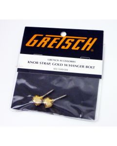 Genuine Gretsch Gold Guitar Strap Button Knobs and Hanger Bolts, Gold, Set of 2