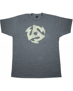 Genuine Gretsch 45 RPM Logo Men's T-Shirt, Heather Charcoal Gray, XL (EXTRA LARGE)