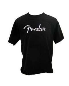 Genuine Fender Guitars Original Logo Tee Men's T-Shirt - BLACK - LARGE