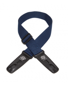 Lock-It Professional Poly Guitar Strap with Locking Leather Ends, Navy Blue