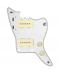 920D Custom JM Grit Loaded Pickguard for Jazzmaster With Aged White Pickups and Knobs ,  Parchment Pickguard, and JMH-V Wiring Harness