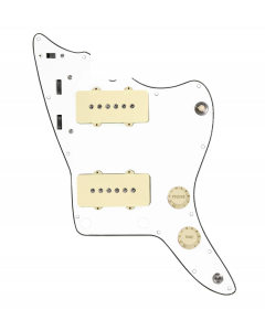 920D Custom JM Grit Loaded Pickguard for Jazzmaster With Aged White Pickups and Knobs ,  White Pickguard, and JMH-V Wiring Harness