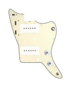 920D Custom JM Grit Loaded Pickguard for Jazzmaster With White Pickups and Knobs ,  Cream Pickguard, and JMH-V Wiring Harness
