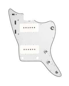 920D Custom JM Grit Loaded Pickguard for Jazzmaster With White Pickups and Knobs ,  Parchment Pickguard, and JMH-V Wiring Harness