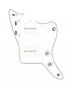 920D Custom JM Grit Loaded Pickguard for Jazzmaster With White Pickups and Knobs ,  White Pickguard, and JMH-V Wiring Harness
