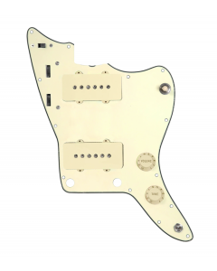 920D Custom JM Vintage Loaded Pickguard for Jazzmaster With Aged White Pickups and Knobs, Cream Pickguard, and JMH-V Wiring Harness