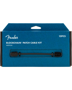 Fender Blockchain Effect Pedal Patch Cable Kit, Black, MEDIUM (12 Cables)