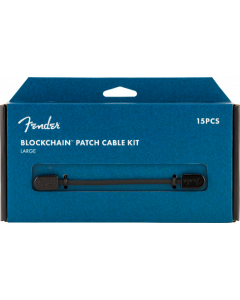 Fender Blockchain Effect Pedal Patch Cable Kit, Black, LARGE (15 Cables)