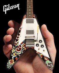 AXE HEAVEN Jimi Hendrix Gibson Psychedelic Flying V Miniature Guitar Gift