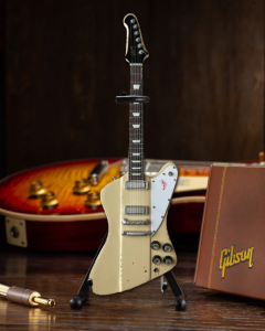 AXE HEAVEN Johnny Winter 1964 Gibson Firebird V Polaris White Mini Guitar Gift