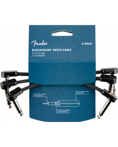 Fender Blockchain 4" Pedal Patch Cables, 3-Pack, Angle/Angle