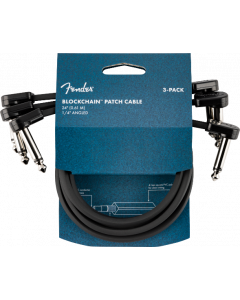 Fender Blockchain 24" Pedal Patch Cables, 3-pack, Angle/Angle
