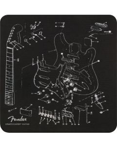 Genuine Fender Guitars Mousepad Gift, Exploded Stratocaster Blueprint