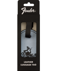  Genuine Fender Guitars Vintage Ad Luggage/Suitcase Tag, Motorcycle Rider