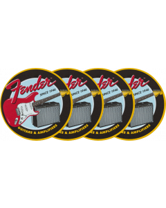 Genuine Fender 1946 Guitars & Amps Coaster Set Gift, 4-Pack