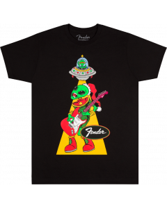 Genuine Fender Ugly Christmas Tee, Alien, Black, S, Small