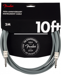 Genuine Fender 70th Anniversary Guitar/Bass Instrument Cable, Gray, 10'