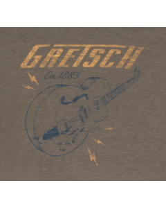 Gretsch Guitars Lighting Bolt Graphic T-Shirt, Brown, S, SMALL