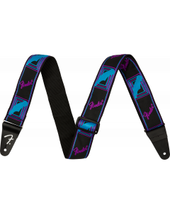 Genuine Fender Neon Monogrammed Adjustable Guitar Strap, BLUE/PURPLE