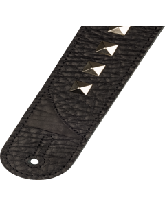  Jackson Metal Stud Leather Strap, Black, Adjustable, 2.5" Wide