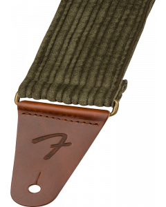 Genuine Fender Corduroy Guitar Strap, Antique Olive Green, 2" Wide