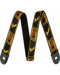 Fender QUICK GRIP Locking End Guitar Strap, Black/Yellow/Brown, 2" Wide