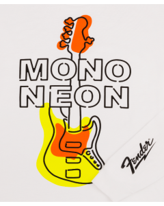 Fender Guitars Mono Neon Geo Bass Long/Sleeve T-Shirt, White, L, Large