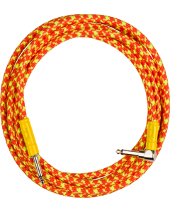  Fender MonoNeon Instrument/Guitar Cable, 10' ft, Straight to Angled, Orange