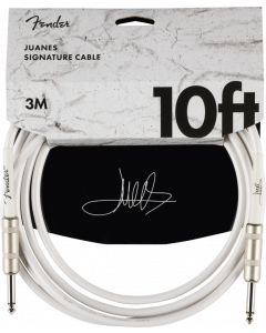 Genuine Fender Juanes Signature Instrument Guitar Cable, 10' ft, Luna White