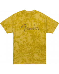 Fender Guitars Spaghetti Logo Tie-Dye T-Shirt, Mustard Yellow, XL, EXTRA LARGE