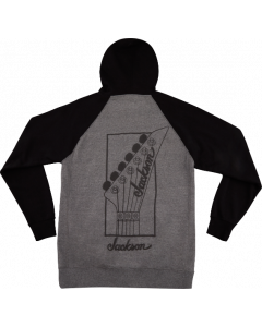 Jackson Guitars Zip-Up Hoodie Sweatshirt,, Black and Gray, S, Small
