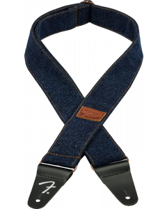 Fender x Wrangler Riveted Denim Guitar Strap, Dark Indigo