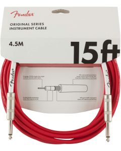 Fender Original Series Electric Guitar/Bass Instrument Cable, 15' ft, Fiesta Red