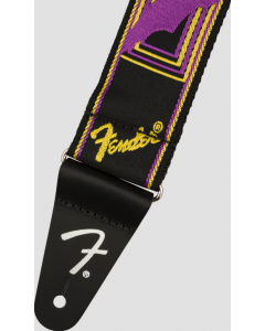 Genuine Fender Neon Monogrammed Adjustable Guitar Strap, PURPLE/YELLOW