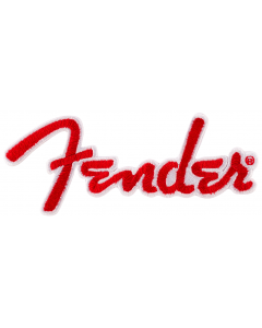 Genuine Fender Signature Embroidered Red Logo Clothing Patch, 912-2421-106