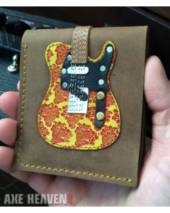 AXE HEAVEN Genuine Leather Red/Yellow Embossed Paisley Electric Guitar Wallet Gift